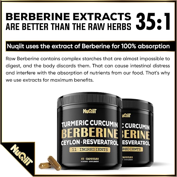 Berberine Supplement with Turmeric Curcumin 4500mg 4500mg & 60 Capsules