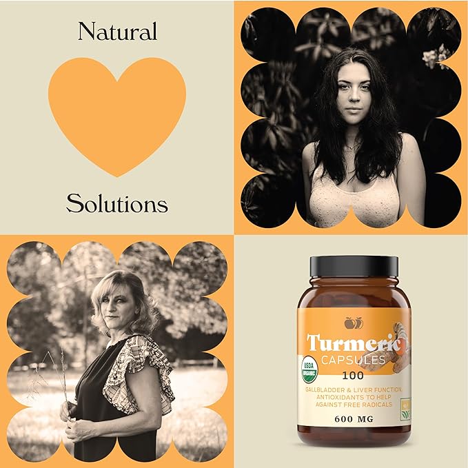 Organic Turmeric Capsules 100 Capsules 600mg, Gallbladder,