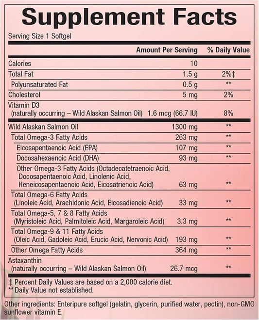 NATURAL FACTORS Wild Alask Salmon Oil, 90 CT