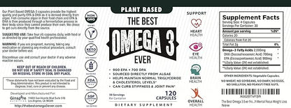 The Very Best Vegan Omega 3 Supplement 120 Capsules 3 Vegetarian
