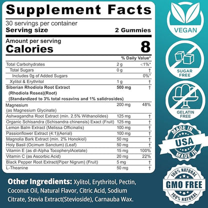 Sugar Free Calm Mood Support Rhodiola 500 mg 2Packs
