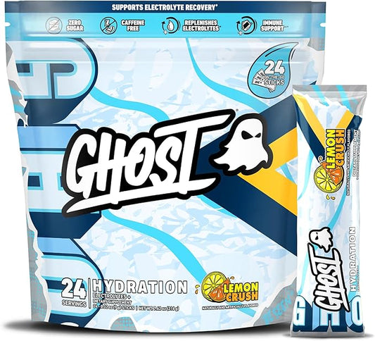 GHOST Hydration Packets, Lemon Crush, 24
