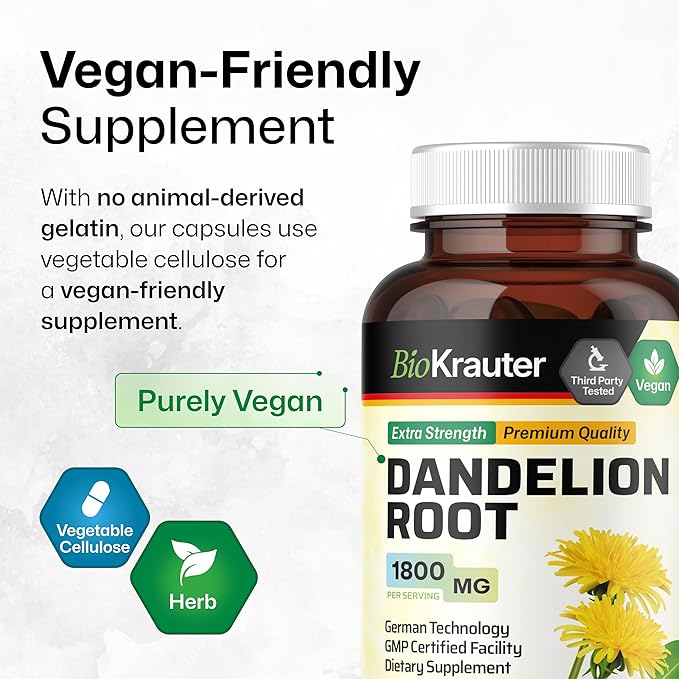 Dandelion Root Capsules 1800 mg 100 Caps