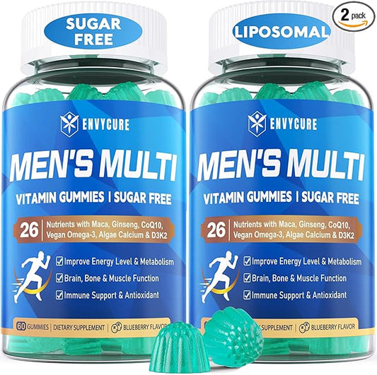 Multivitamin for Men Gummies, Vitamins A D3 K2 K2 E 3, CoQ10, CoQ10, Calcium, 120 Cts
