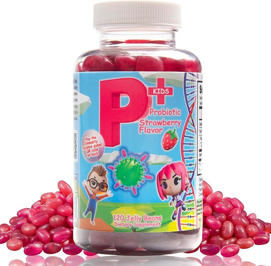 Kids Probiotic Jellybeans – Bacillus Coagulans – Natural Strawberry Flavor – Non-GMO – Gluten Free – Vegan Friendly