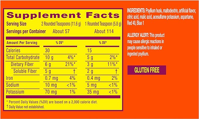 Metamucil Fiber, 4-in-1 Psyllium Fiber Supplement, 114 Servings