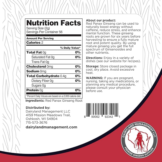 Red Panax Ginseng Slices 4 oz