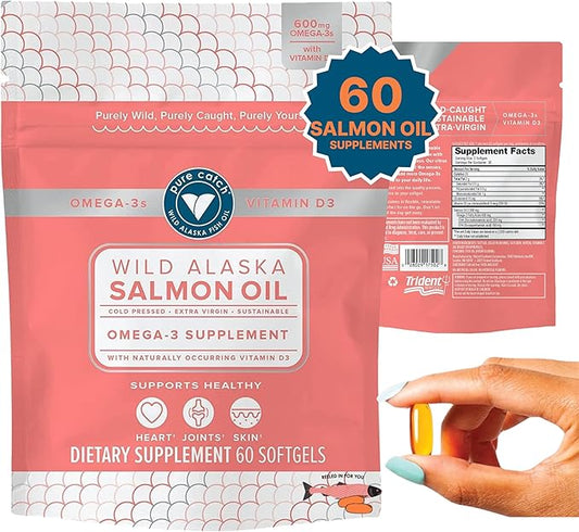 Trident Seafoods Pure Catch Wild Alaskan D3 - Omega-3 Salmon 60 Count
