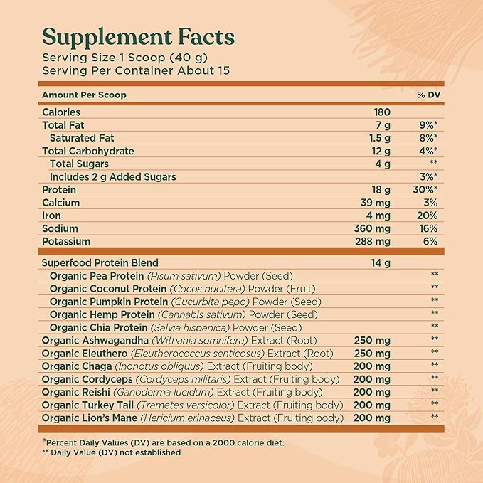 Four Sigmatic Organic Plant-Based Protein Powder 21.16 oz