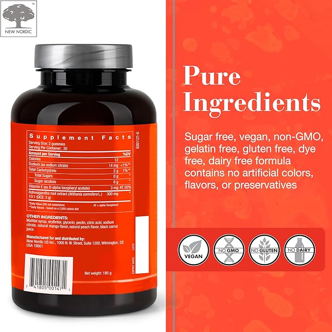 NEW NORDIC Ashwagandha Gummies 300 mg 60 Gummies