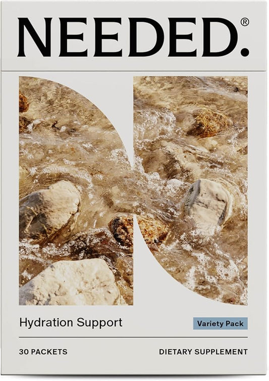 Needed. Hydration Support with Electrolytes & Trace Minerals – Electrolytes for Pregnancy & During Lactation - 30 Hydration Packets Lightly Sweetened with Real Fruit, Variety