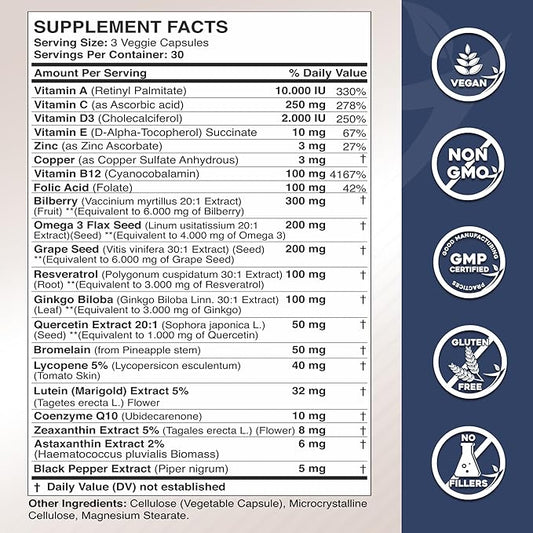 Lutein and Zeaxanthin Supplements 3, Resveratrol,
