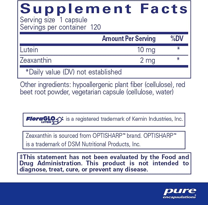 Pure Encapsulations Lutein & Zeaxanthin 120 Capsules
