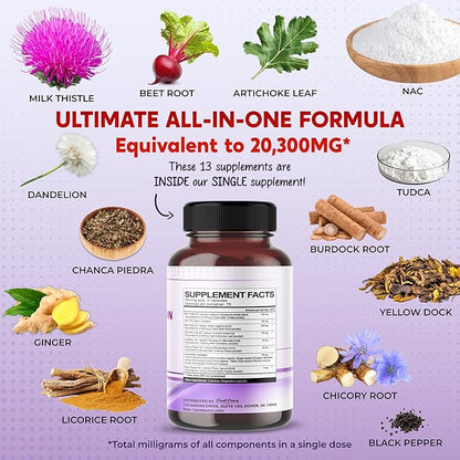 Milk Thistle 12000mg NAC Beet Root 4000mg Artichoke 2000mg Dandelion 1500mg -