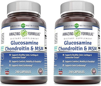 Amazing Formulas Glucosamine Chondroitin MSM 1850 (240 Count 2 Pack)