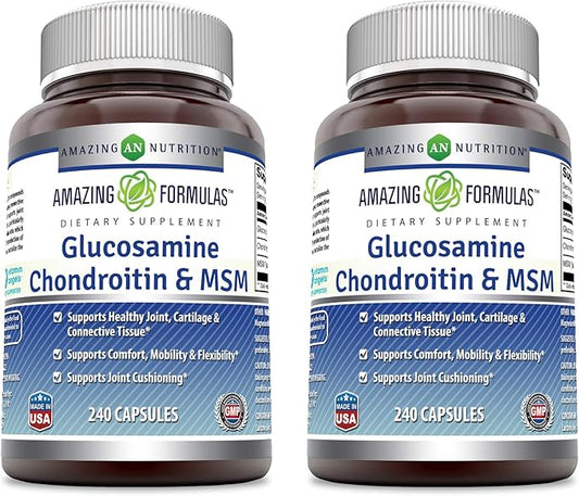 Amazing Formulas Glucosamine Chondroitin MSM 1850 (240 Count 2 Pack)