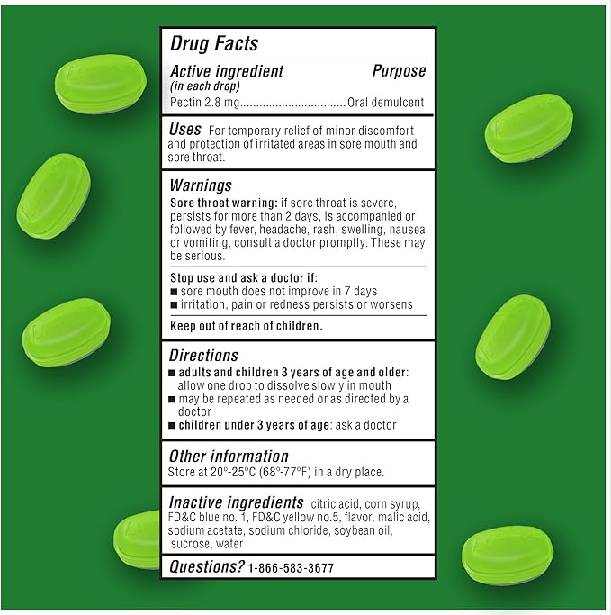 Ludens Soothing Throat Drops, Green Apple, 25 ct 1)