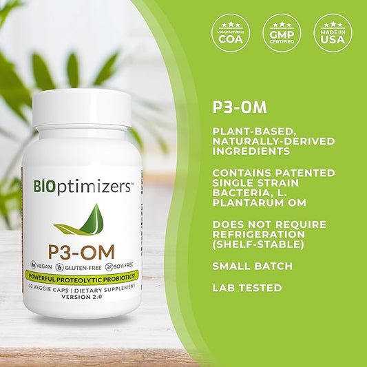BiOptimizers P3-OM Proteolytic Prebiotics & Probiotics (30 Vegan