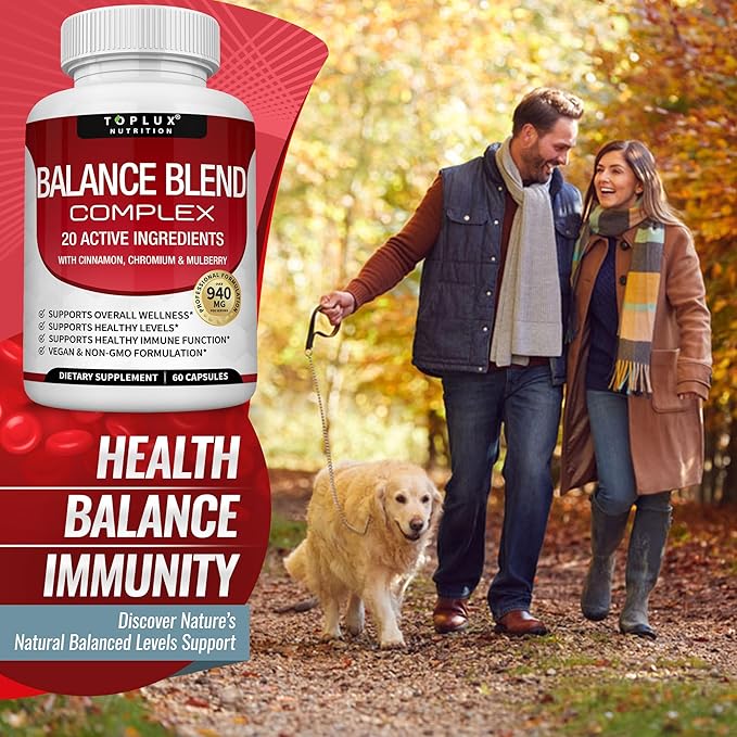 Premium Natural Complex Supplement – Natural 20 Herbs and Vitamins with Cinnamon Non-GMO Vegan, for Men Women, 60 Capsules