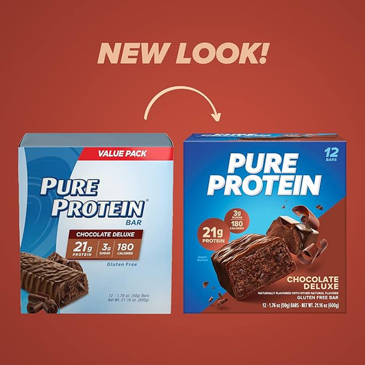 Pure Protein Bars, High Protein, Nutritious 1.76 oz., 12 Count(Pack 1) (Packaging