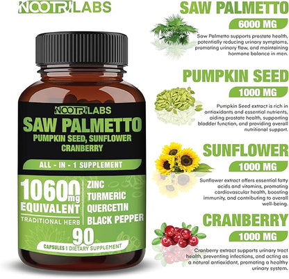 All-in-1 10600mg Highest Potency Saw Palmetto, 90 Vegan