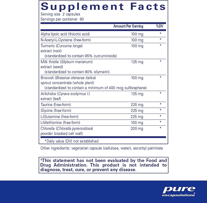 Pure Encapsulations Liver-G.I. Detox - Liver Cleanser & GI Detox* - with Alpha Lipoic Acid & Curcumin Extract - Gluten Free & Non-GMO - 120 Capsules