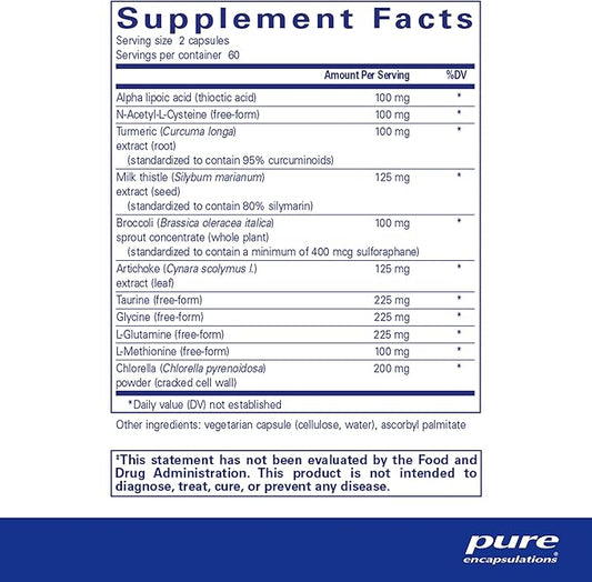 Pure Encapsulations Liver-G.I. Detox - Liver Cleanser & GI Detox* - with Alpha Lipoic Acid & Curcumin Extract - Gluten Free & Non-GMO - 120 Capsules