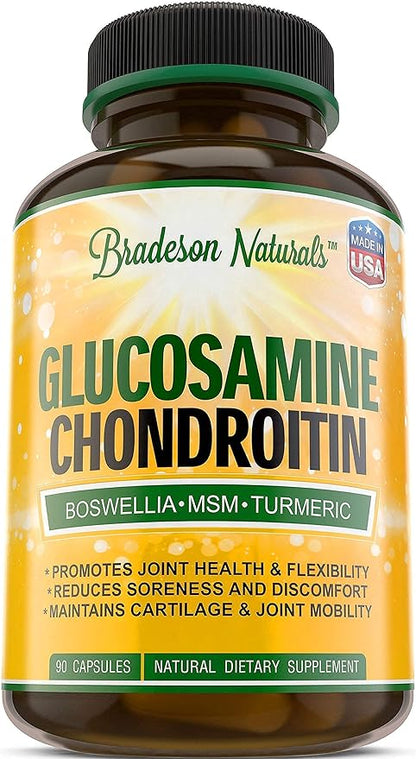 Joint Supplement with Glucosamine Chondroitin Turmeric 90 Capsules.