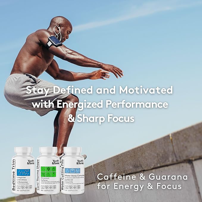 Youth & Tonic Lean Sculpt Defined Cleanse – Water Weight Away, Cortithermo Shape & Bedtime Trim for Detox Metabolism Bloating Energy & Dietary Discipline for Mindful Eating – 90 Pills for Women & Men