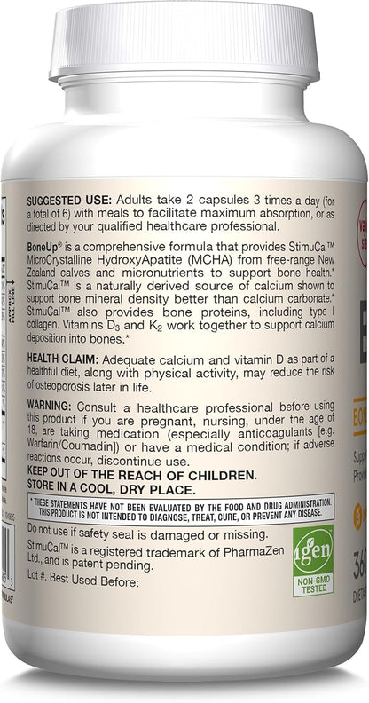 Jarrow Formulas BoneUp for Bone Density and Skeletal Nutrition, Includes Vitamin D3, K2 (as MK-7) and Calcium, 360 Capsules, Up to a 60 Day Supply