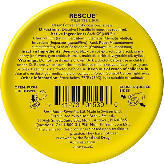 Bach RESCUE PASTILLES, Cranberry Flavor, Natural 35 Count