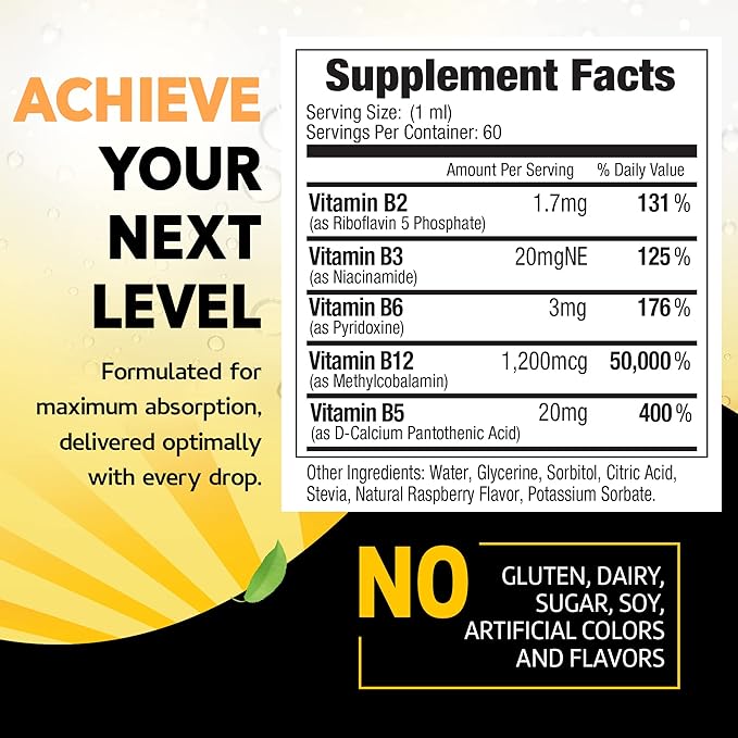 Vitamin B12 Liquid Drops B12 Liquid B2, B3, B3, B6, B6, & B12 - 2 fl.