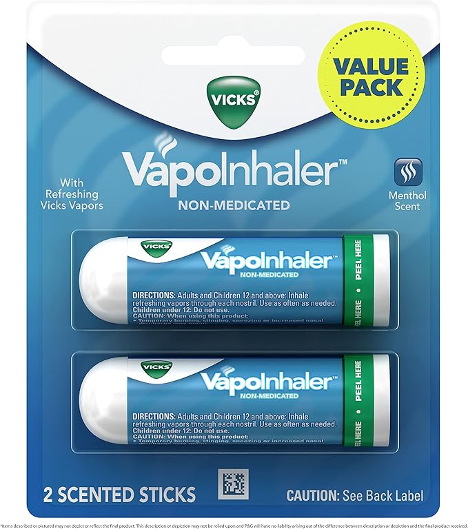 Vicks VapoInhaler, On-The-Go Portable Nasal Inhaler, 2 Scented 2)