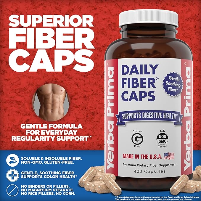 Yerba Prima Daily Fiber Caps Formula, 400 Capsules