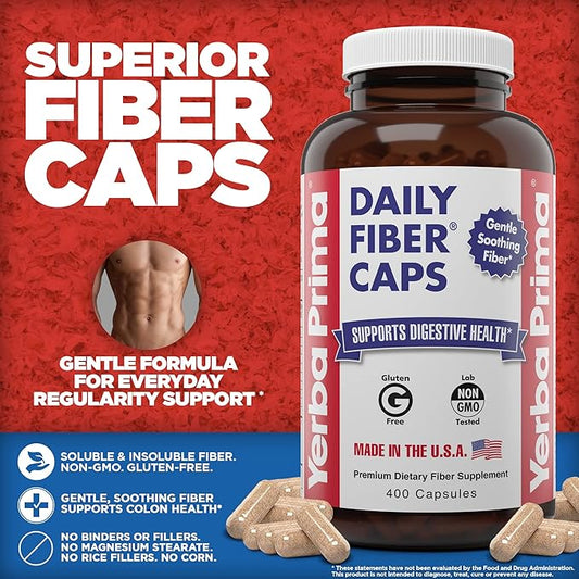 Yerba Prima Daily Fiber Caps Formula, 400 Capsules
