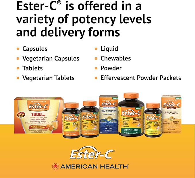 American Health Ester-C with Citrus Bioflavonoids Capsules 500 mg, 240 Count 1), 120 120 Servings