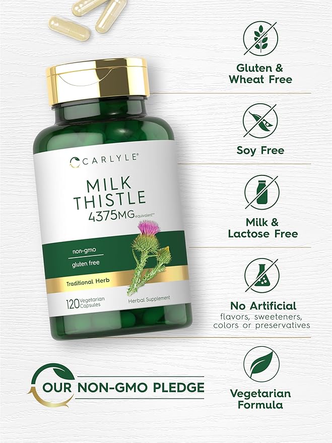 Carlyle Milk Thistle Supplement 4375mg | 120 Capsules