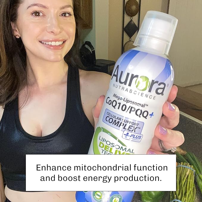 Aurora Nutrascience, Mega-Liposomal CoQ10/PQQ+ Vitamin C, Gluten Free, Non-GMO, Sugar Free, Organic Fruit Flavor, 16 fl oz (480 mL)