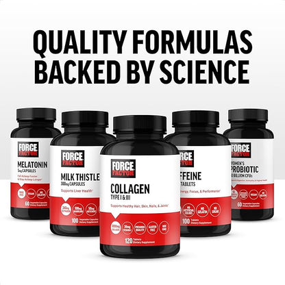 FORCE FACTOR Vitamin B Complex to B1, Vitamin B2, Vitamin B3, Vitamin B6, Vitamin B12, and 60 Vegetable