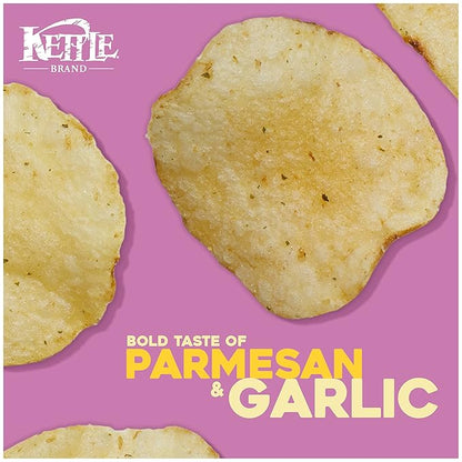 Kettle Brand Potato Chips, Parmesan Garlic Kettle Chips, 7.5 Oz (Pack of 12)