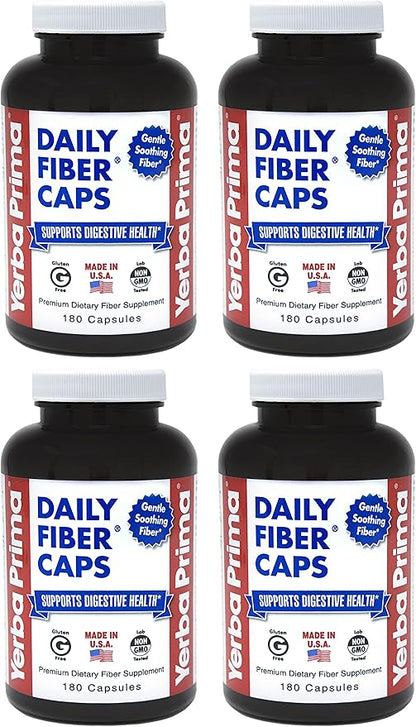 Yerba Prima Daily Fiber Caps 180 Capsules, 4) -