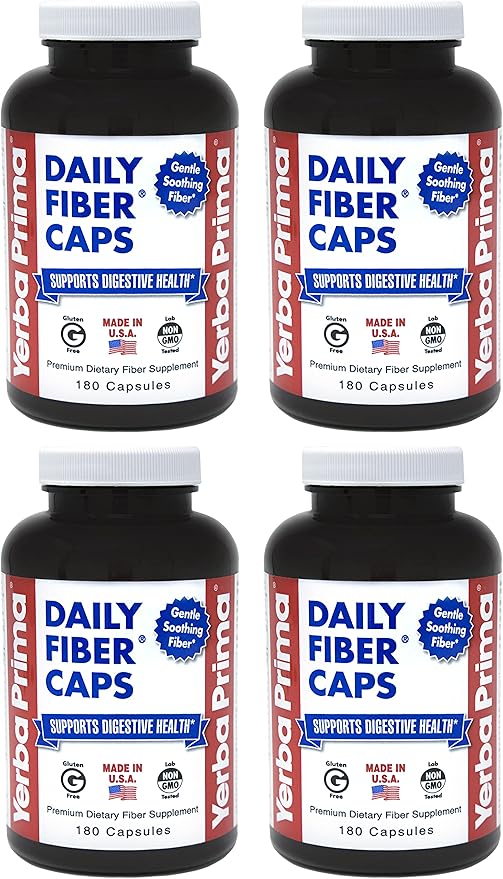 Yerba Prima Daily Fiber Caps 180 Capsules, 4) -