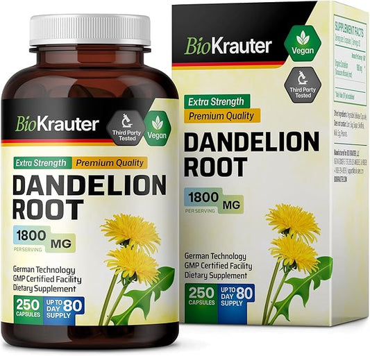 Dandelion Root Capsules 1800 mg