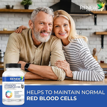 Renew Actives Vitamin B Complex 100: 100% of B1, B2, B2, B3, B3, B5, B5, B-6, B-6, B-12. B-12. Promotes 60 Caps