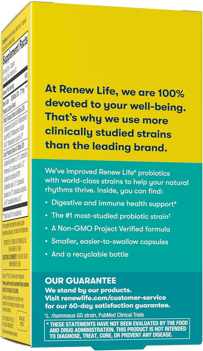 Renew Life Men's Care Probiotic Capsules, Supports Mens Digestive, Colon, Immune and Respiratory Health, L. Rhamnosus GG, Dairy, Soy and gluten-free, 90 Billion CFU, 30 Count