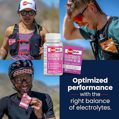 SaltStick Electrolyte FastChews Chewable Tablets | 120 Count - Mixed Berry | Salt Tablets for Runners, Sports Nutrition, Hydration Tablets, Electrolyte Chews | 12 Packets of 10 Tablets Each