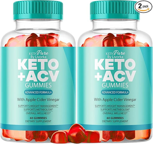 (2 Pack) Keto Pure ACV Gummies, Keto Pure Gummies, 120 Gummies for 2 Months