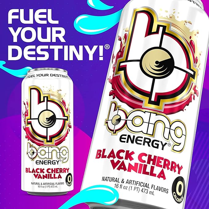 Bang Energy Drinks - 6, 16 ounce cans (Black Cherry Vanilla)