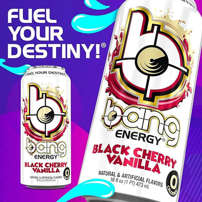 Bang Energy Drinks - 6, 16 ounce cans (Black Cherry Vanilla)