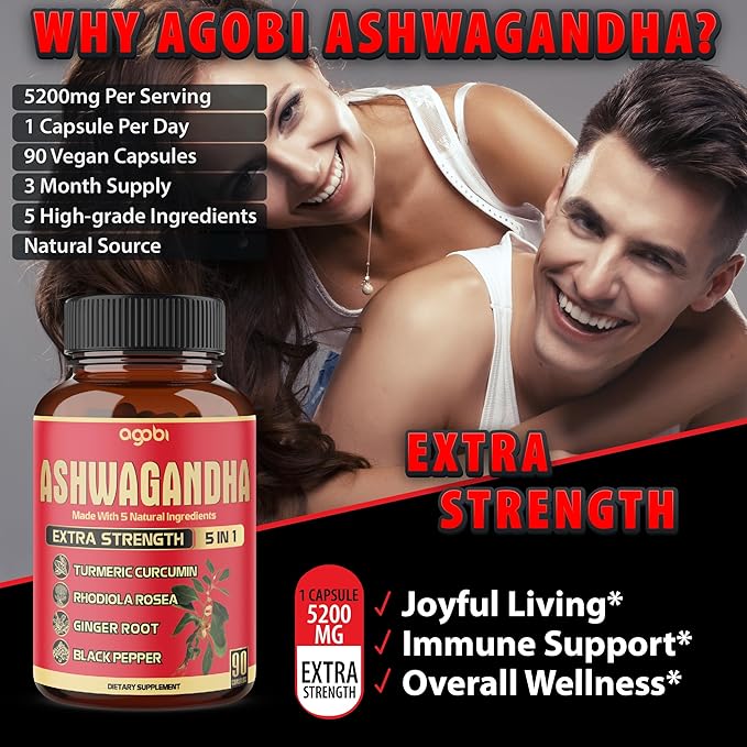 90 Capsules - Ashwagandha Supplement Capsules